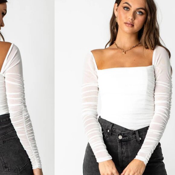 Princess Polly Tops - Princess Polly- Delany Bodysuit White